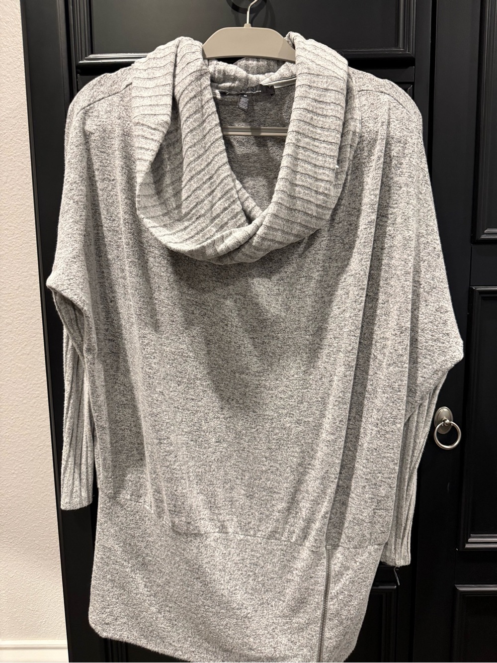 White House Black Market Light Gray Cowl Neck Sweater